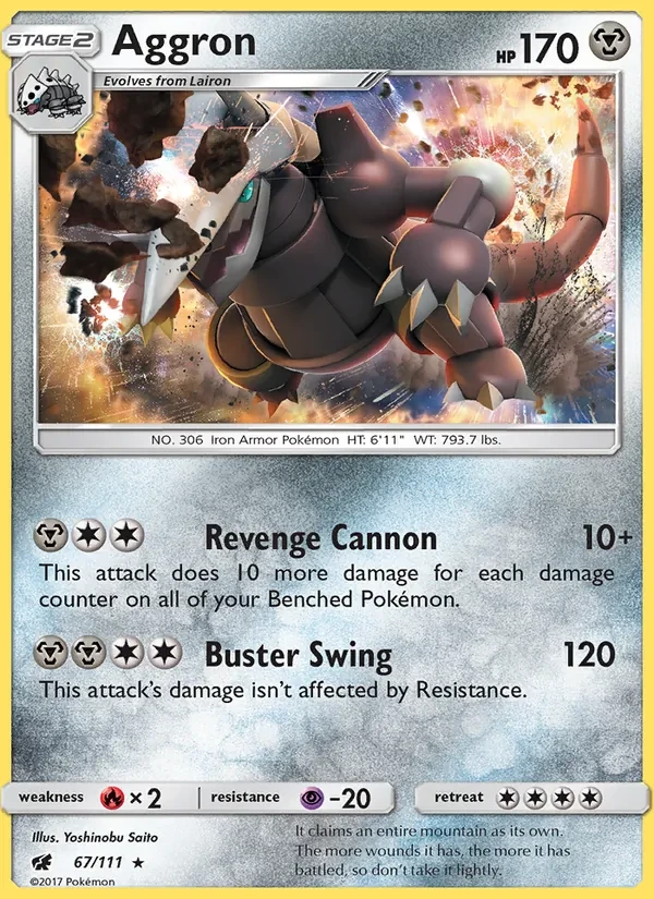 Aggron 67/111 Crimson Invasion Pokémon card