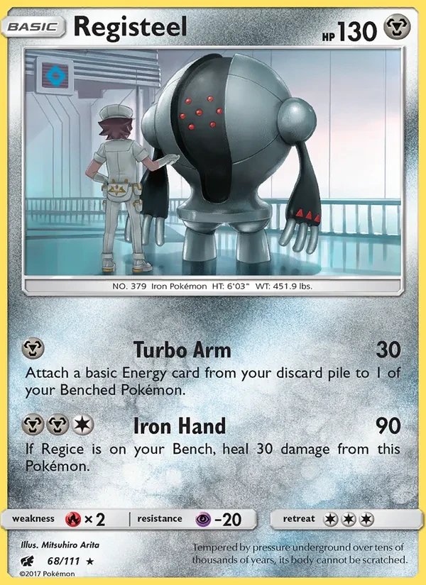 Registeel 68/111 Crimson Invasion Pokémon card