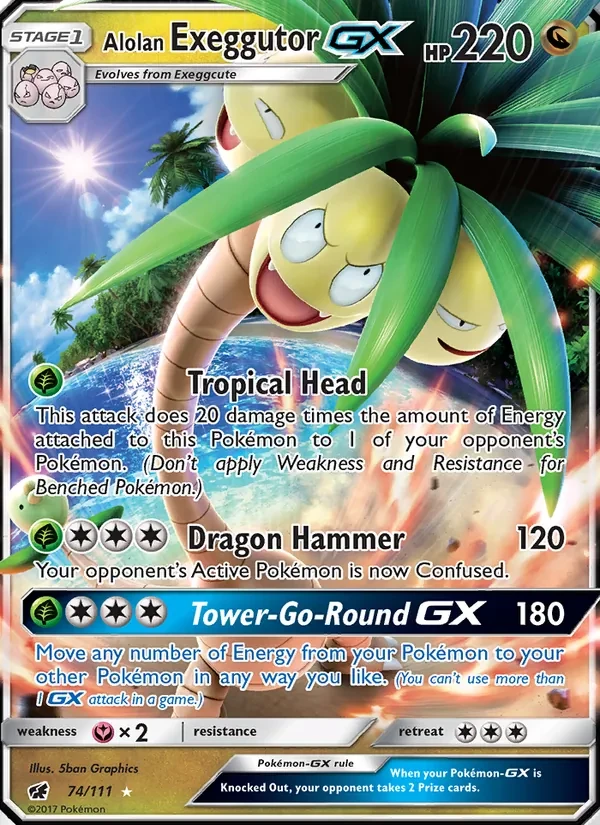 Alolan Exeggutor GX 74/111 Crimson Invasion Pokémon card