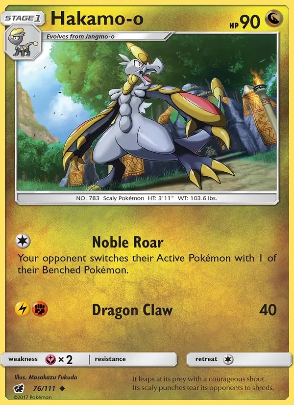 Hakamo-o 76/111 Crimson Invasion Pokémon card