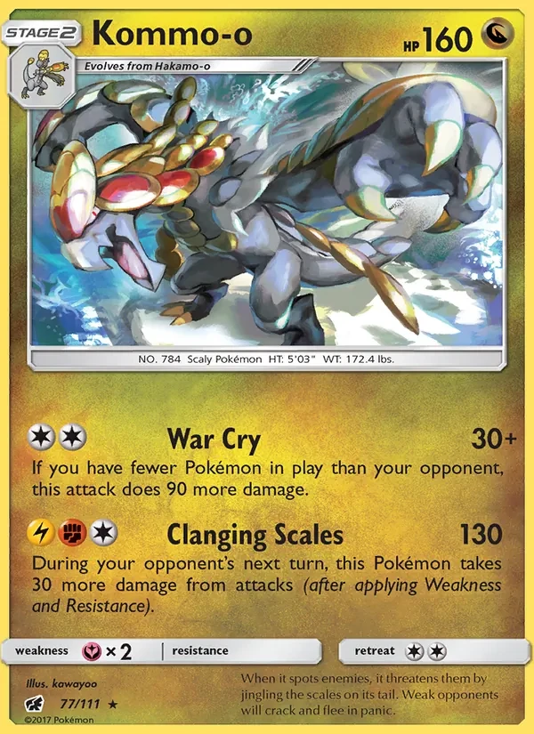 Kommo-o 77/111 Crimson Invasion Pokémon Karte