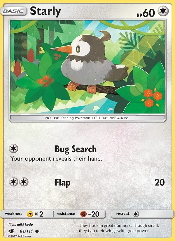 Starly 81/111 Crimson Invasion Pokémon card