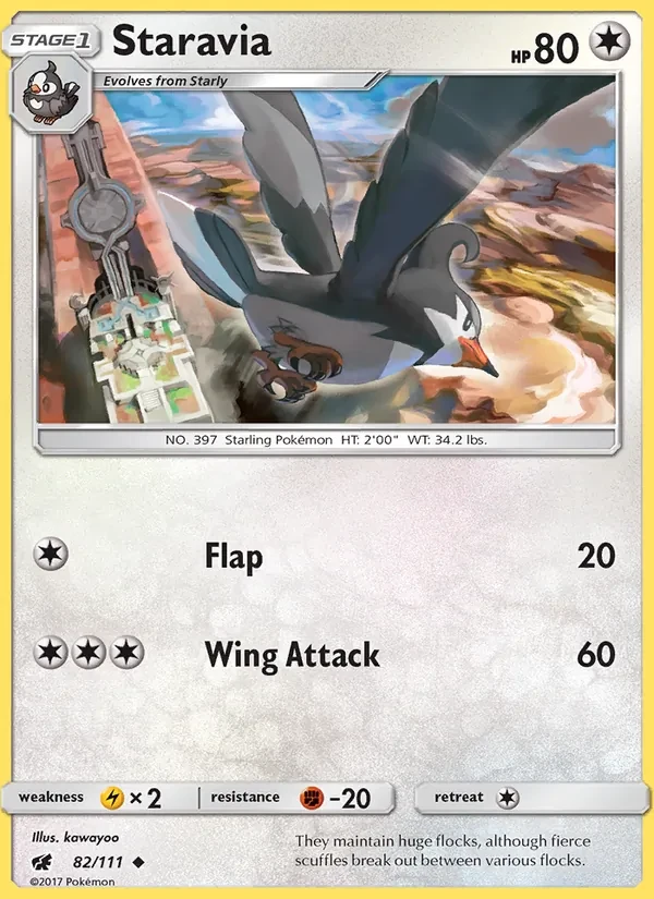 Staravia 82/111 Crimson Invasion Pokémon card