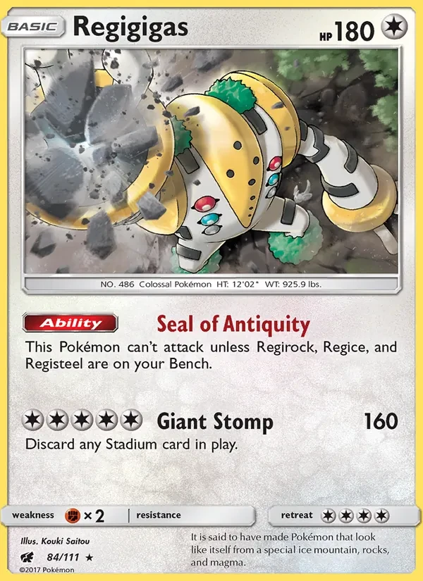 Regigigas 84/111 Crimson Invasion Pokémon card