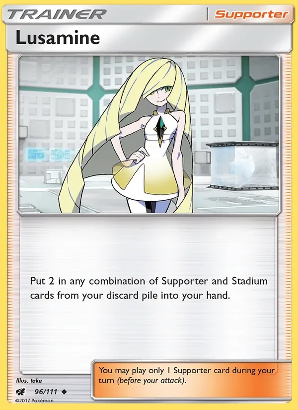Lusamine 96/111 Crimson Invasion Pokémon card