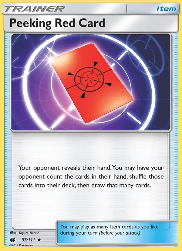 Peeking Red Card 97/111 Crimson Invasion Pokémon card