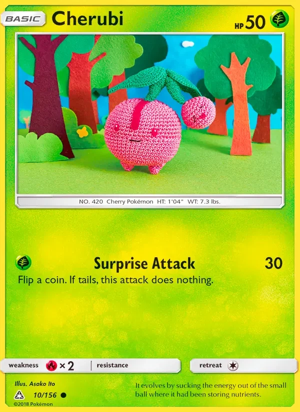 Cherubi 10/156 Ultra Prism Pokémon card