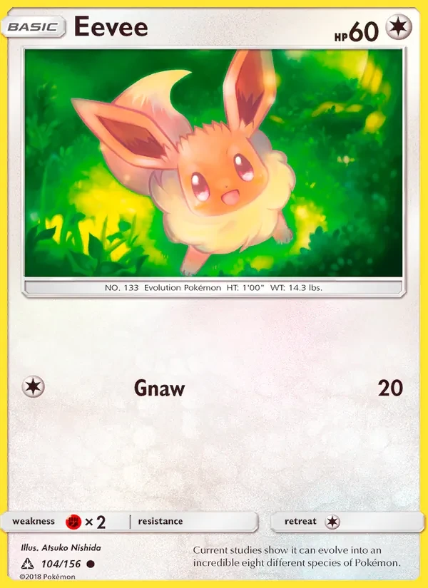 Eevee 104/156 Ultra Prism Pokémon card