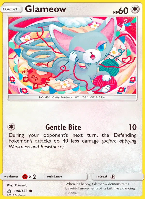 Glameow 108/156 Ultra Prism Pokémon card