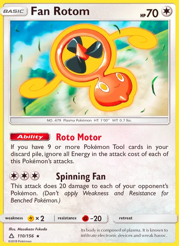Fan Rotom 110/156 Ultra Prism Pokémon card