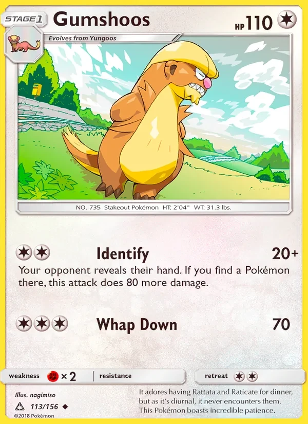 Gumshoos 113/156 Ultra Prism Pokémon card