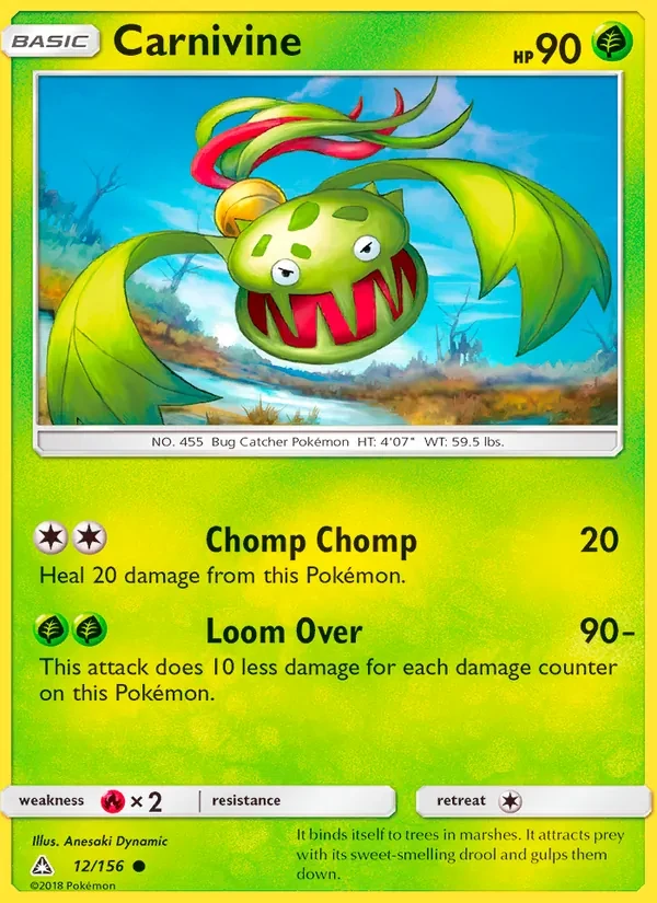 Carnivine 12/156 Ultra Prism Pokémon card