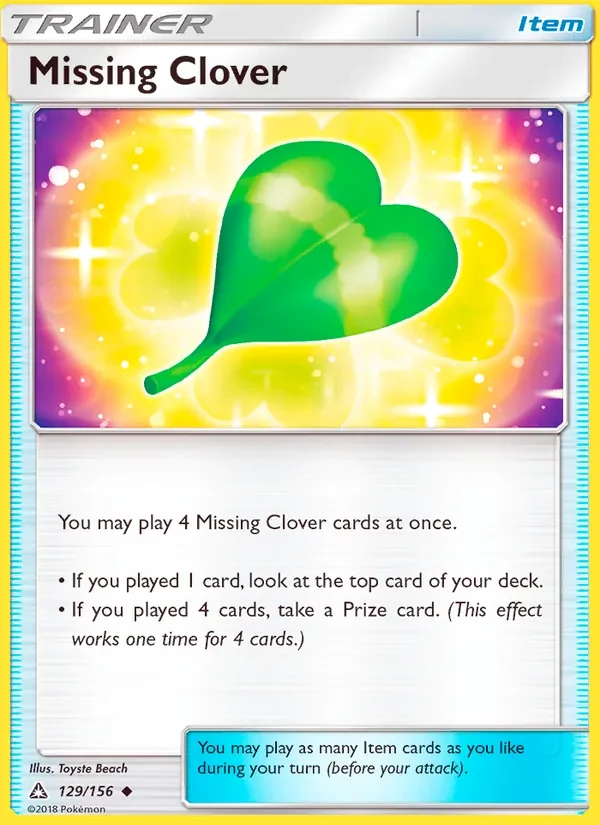 Missing Clover 129/156 Ultra Prism Pokémon card