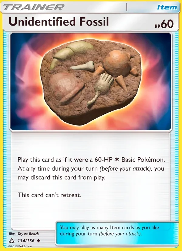 Unidentified Fossil 134/156 Ultra Prism Pokémon card