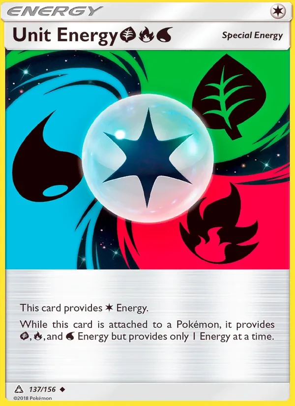 Unit Energy GrassFireWater 137/156 Ultra Prism Pokémon Karte