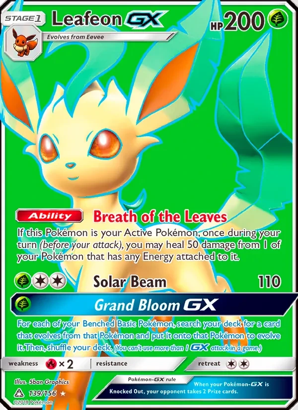 Leafeon GX 139/156 Ultra Prism Pokémon card