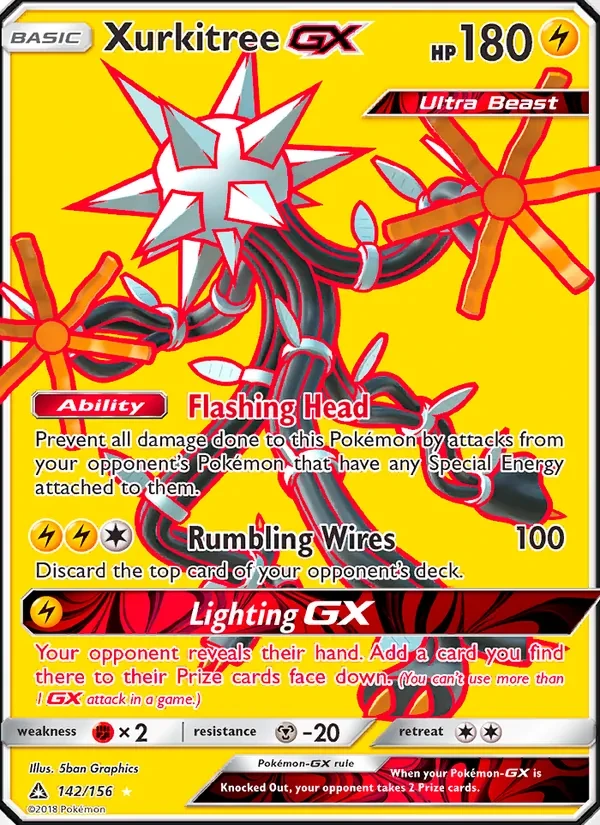 Xurkitree GX 142/156 Ultra Prism Pokémon card