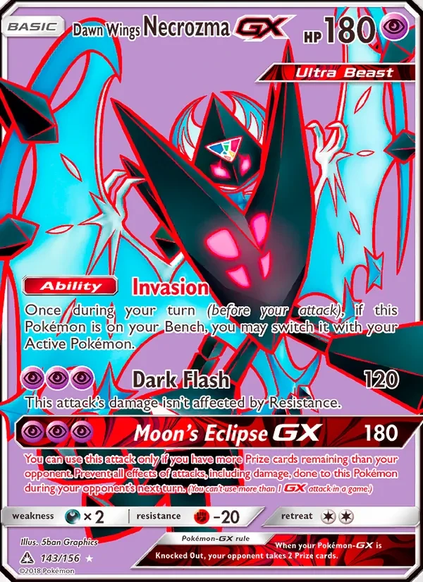 Dawn Wings Necrozma GX 143/156 Ultra Prism Pokémon kaart