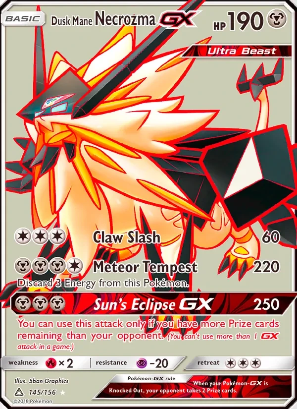 Carte Pokémon Dusk Mane Necrozma GX 145/156 Ultra Prism