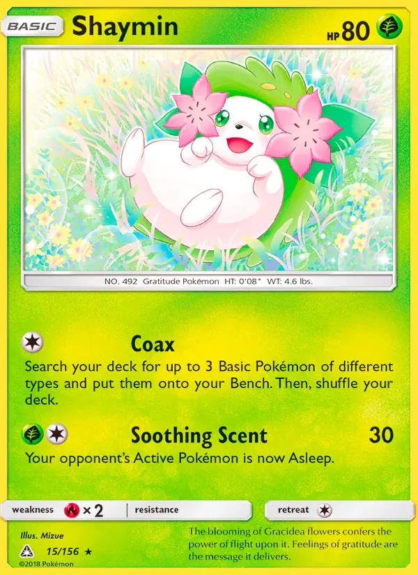 Shaymin 15/156 Ultra Prism Pokémon card