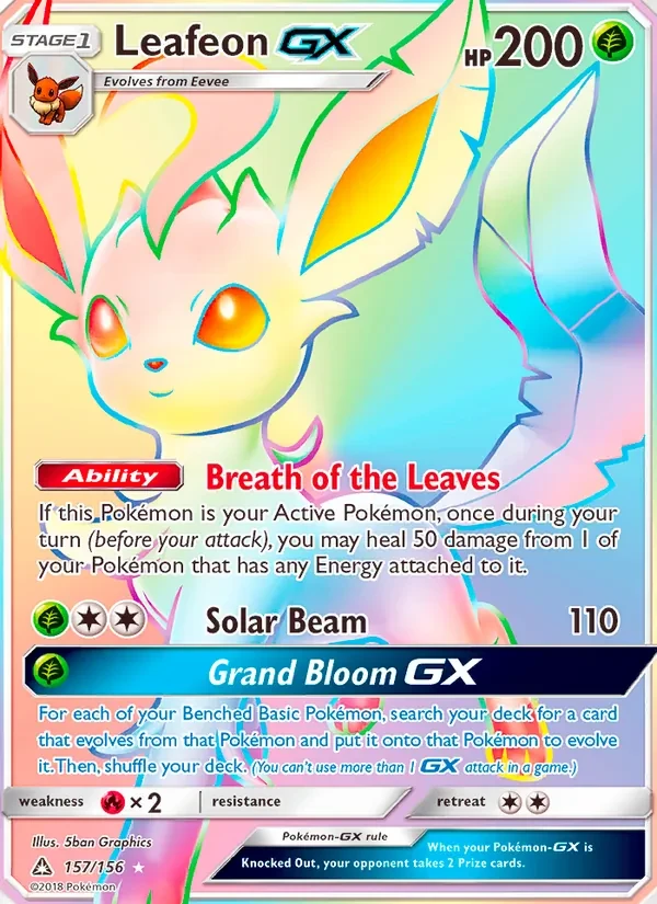 Leafeon GX 157/156 Ultra Prism Pokémon card