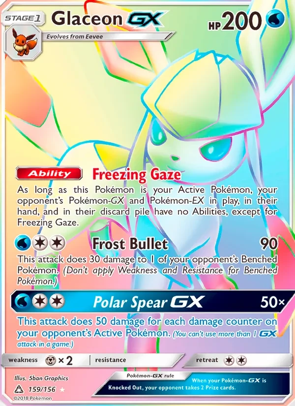 Glaceon GX 159/156 Ultra Prism Pokémon card