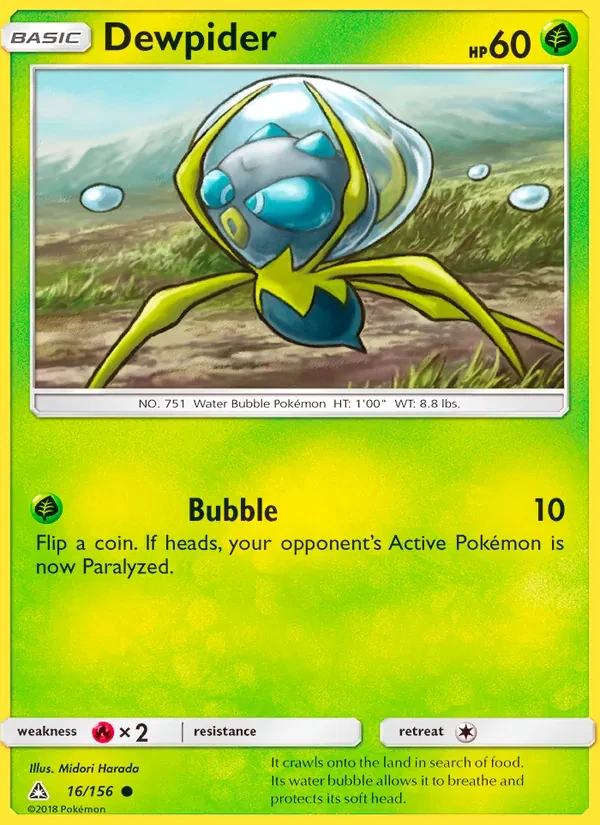 Dewpider 16/156 Ultra Prism Pokémon card