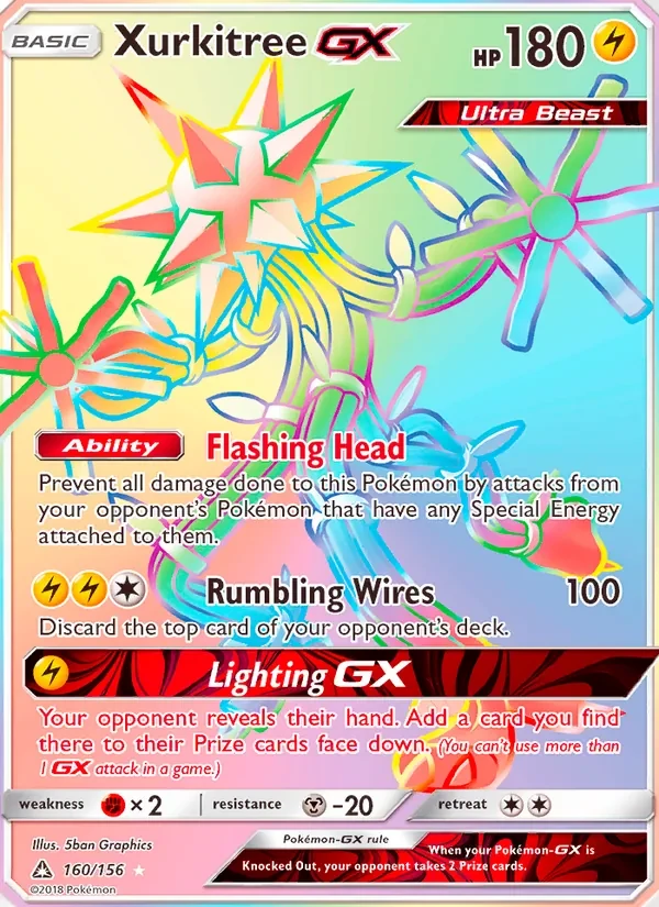Xurkitree GX 160/156 Ultra Prism Pokémon card