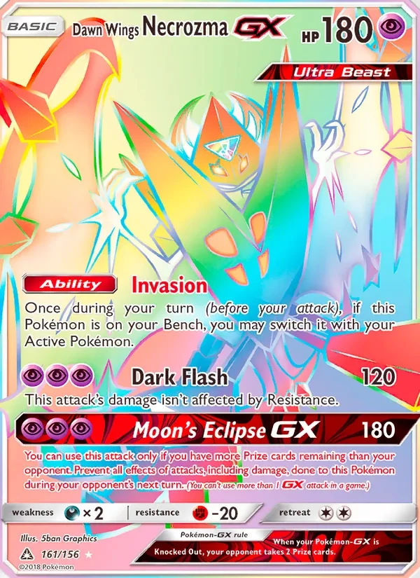 Dawn Wings Necrozma GX 161/156 Ultra Prism Pokémon card