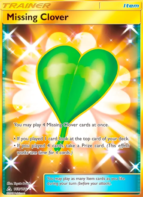 Missing Clover 168/156 Ultra Prism Pokémon card