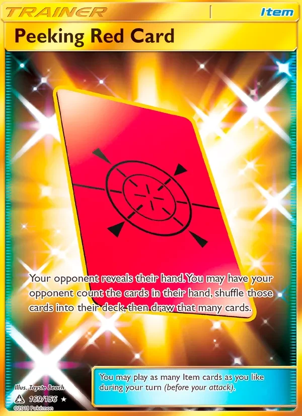 Peeking Red Card 169/156 Ultra Prism Pokémon Karte