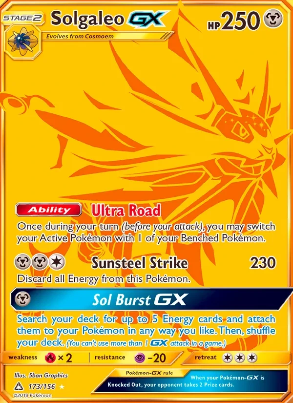 Solgaleo GX 173/156 Ultra Prism Pokémon card