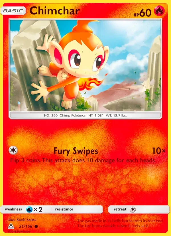 Chimchar 21/156 Ultra Prism Pokémon Karte