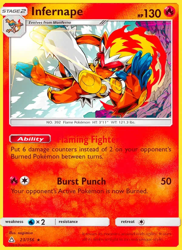Infernape 23/156 Ultra Prism Pokémon card