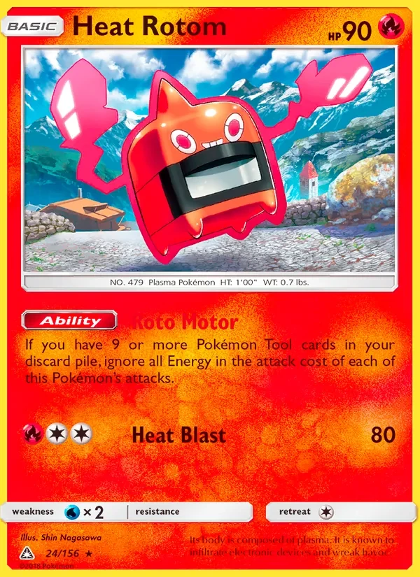 Heat Rotom 24/156 Ultra Prism Pokémon card