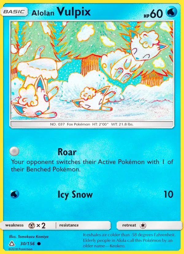 Alolan Vulpix 30/156 Ultra Prism Pokémon Karte