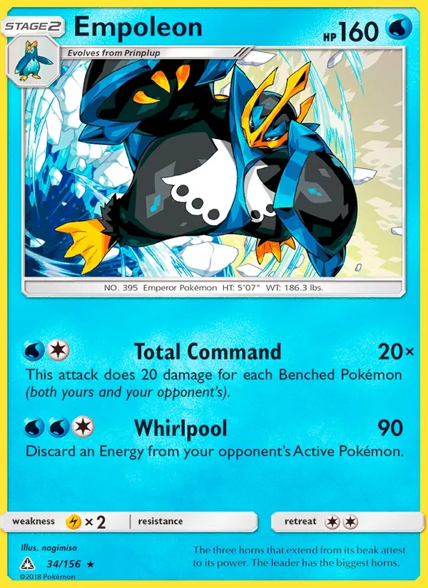 Empoleon 34/156 Ultra Prism Pokémon card