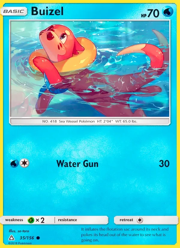 Buizel 35/156 Ultra Prism Pokémon card