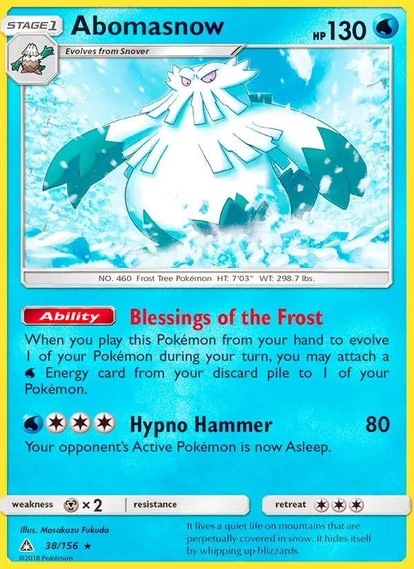 Abomasnow 38/156 Ultra Prism Pokémon card