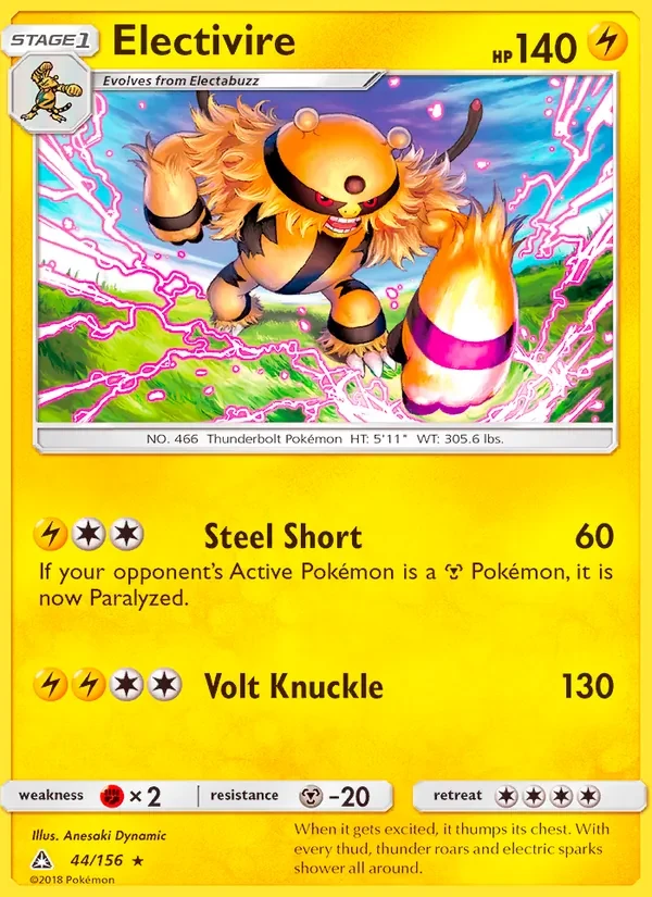 Electivire 44/156 Ultra Prism Pokémon card
