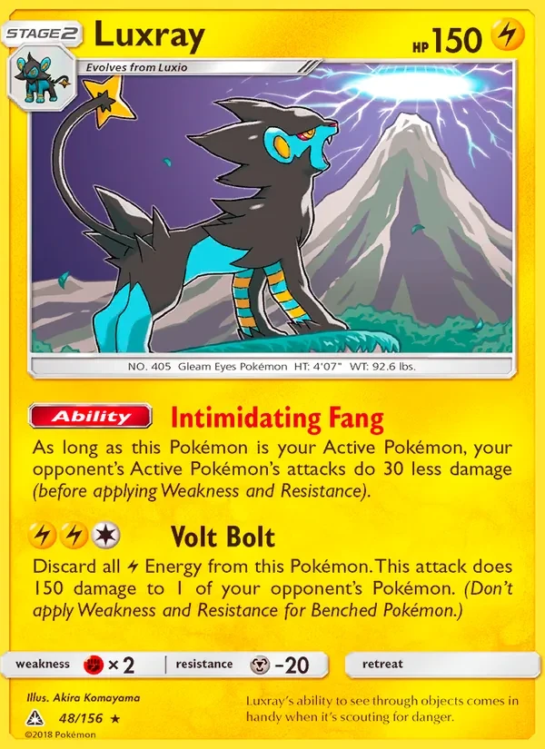Luxray 48/156 Ultra Prism Pokémon card