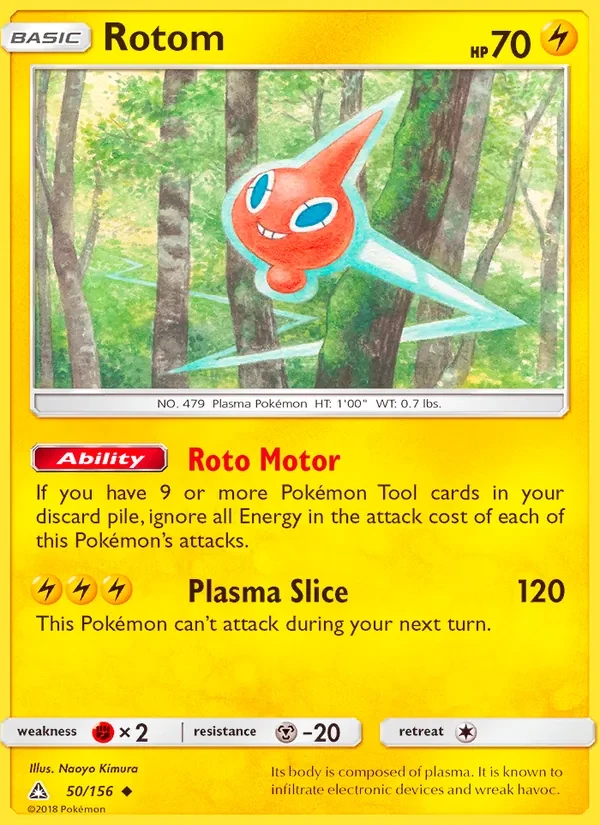 Rotom 50/156 Ultra Prism Pokémon card