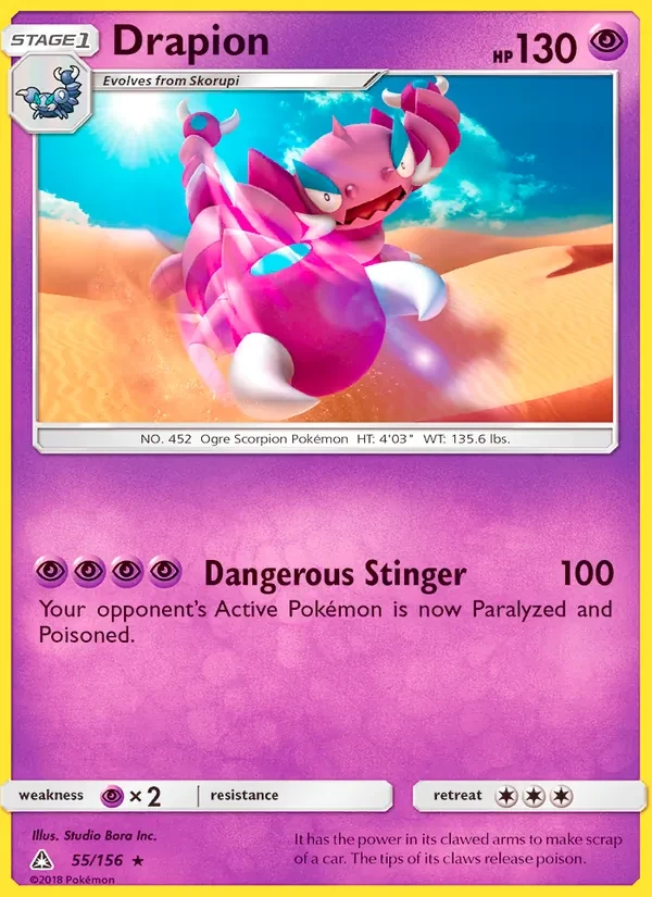 Drapion 55/156 Ultra Prism Pokémon card