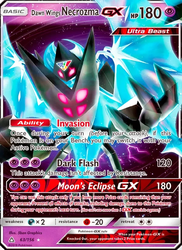 Dawn Wings Necrozma GX 63/156 Ultra Prism Pokémon card