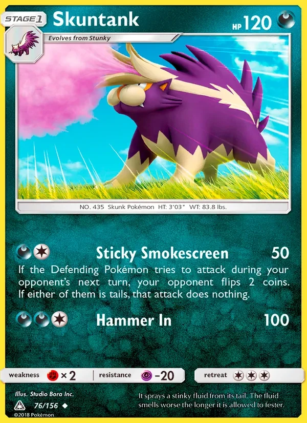 Skuntank 76/156 Ultra Prism Pokémon card