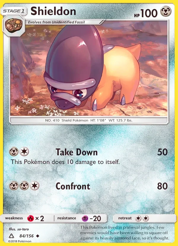 Shieldon 84/156 Ultra Prism Pokémon card