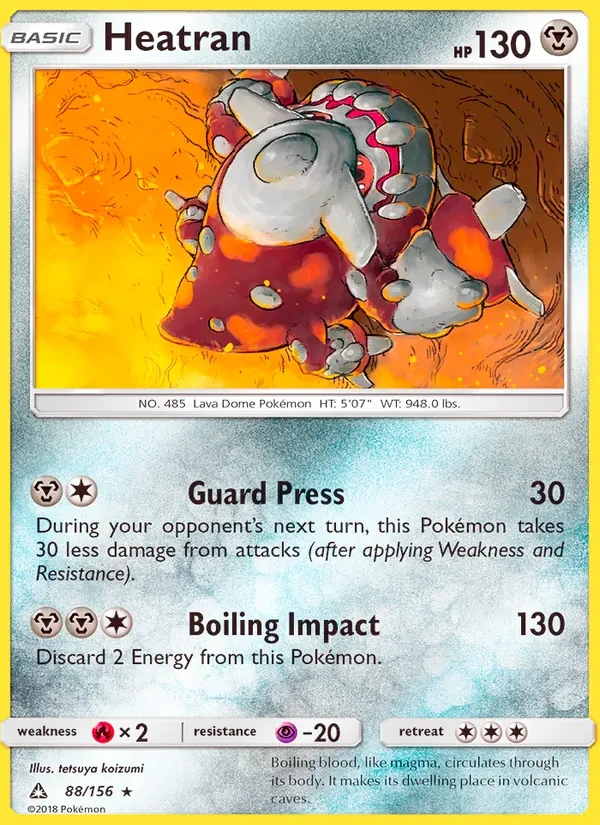 Heatran 88/156 Ultra Prism Pokémon card