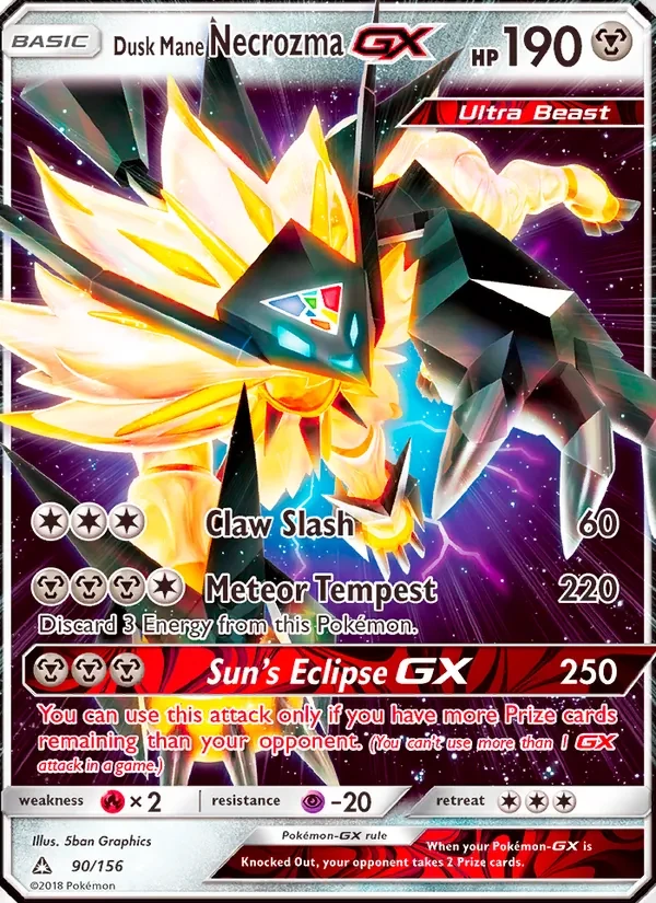 Carte Pokémon Dusk Mane Necrozma GX 90/156 Ultra Prism