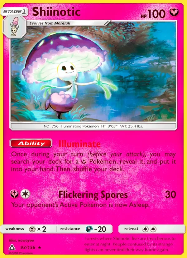 Shiinotic 93/156 Ultra Prism Pokémon card