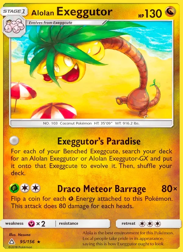 Alolan Exeggutor 95/156 Ultra Prism Pokémon card